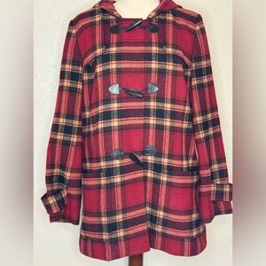 Jjill (J. Jill) plaid barn coat / car coat. Size M